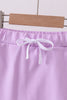 Purple scallop hem bow skort