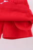 Red scallop hem bow skort