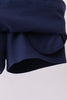 Navy scallop hem bow skort