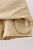 Khaki scallop hem bow skort