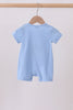 Blue ghost pumpkin embroidery romper