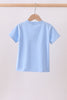 Blue ghost pumpkin embroidery top