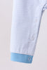 Blue stripe Smirk face applique romper