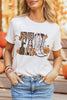 White FALL Letter Print Western Thanksgiving Graphic T-Shirt