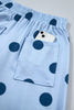 Beige Polka Dot Wide Leg Elastic Waist Casual Pants