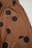 Beige Polka Dot Wide Leg Elastic Waist Casual Pants