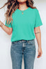 Mint Green Casual Plain Crew Neck Tee