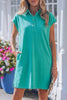Sea Green Relaxed Fit Polo T Shirt Dress