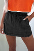 Black Drawstring High Waist Pocketed Denim Shorts