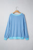 Myosotis Sequin Easter Eggs Twisted Rib Exposed Seam Color Block Top