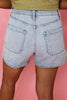 Beau Blue Light Wash High Rise Denim Shorts