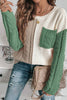 Gold Flame Colorblock Patched Pocket Drop Shoulder Sweater