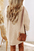 Burgundy Cable Knit Drop Shoulder Loose Fit Sweater Dress
