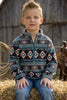 BLACK & TAN AZTEC PRINTED PULL OVER SWEATER.