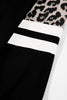 Black Leopard Print Colorblock Raglan Sleeve Sweatshirt