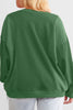 Blackish Green Loose Patchwork Crewneck Plus Size Sweatshirt