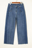 Ashleigh Blue Stitched Raw Hem Wide Leg Loose Jeans