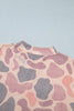 Multicolour Camo Print Howdy Western Style Baggy Pullover Sweatshirt
