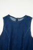 Dirty blue Sleeveless Zipped Bodycon Denim Short Dress