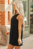 Rose Red Corduroy Sleeveless Mini Dress With Patched Pockets