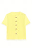 Yellow Cream Ribbed Knit Contrast Frilled Short Sleeve Sweater Cardigan