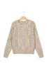 Multicolour Cozy Cable Knit Round Neck Long Sleeve Confetti Sweater