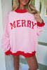 Grapefruit Orange Polka Dot Letter Graphic Colorblock Tunic Sweatshirt