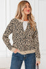 Orange Leopard Drop Shoulder Chunky Knitted Cardigan Sweater