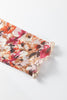 Red Lettuce Trim Floral Print Mesh Long Sleeve Top
