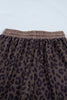 Brown V Neck Collar Leopard Printed 2pcs Short Set