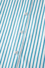 Sky Blue Stripe Contrast Leopard Patchwork Long Shirt Dress with Slits