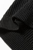 Black Contrast Striped Trim V Neck Drop Shoulder Sweater