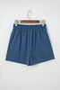 Pink Color Block Patchwork Varsity Striped Detail Drawstring Elastic Waist Shorts