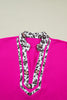 Rose Red Dolman Half Sleeve Leopard Patchwork Trim V Neck Blouse