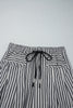 Black Stripe Drawstring Casual Loose Pants