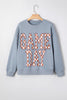 Sleet GAME DAY Checkered Letter Graphic Oversize Sweatshirt
