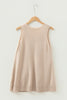 Jet Stream Ribbed Deep V Neckline Front Pocketed Loose Tunic Sweater Vest