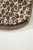 Brown Sherpa Leopard Print Flap Pocket Collared Button Up Jacket