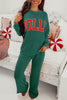 Racing Red MERRY Corded Long Sleeve Top and Pockets Pants Set