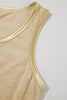 Tan Metallic Sheen Edge Scoop Neck Tank Top