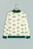 Multicolour Mallard Print Patchwork Colorblock High Neck Sweatshirt