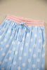Pink Polka Dot Contrast Trim Long Sleeve Top Drawstring Shift Pants Set