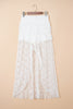 White Sheer Lace Frilly Ruffles High Low Long Skirt