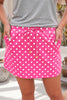 Sachet Pink Polka Dot Drawstring Casual Mini Skort