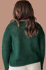 Blackish Green Plus Size Golden Accent Buttons Short Sweater Cardigan