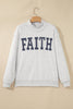 Gray High Neck Polka Dot Slogan Printed Baggy Sweatshirt