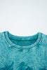 High-rise saved by grace Letter Embroidery Mineral Wash Loose Sweatshirt