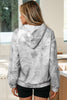 Gray Camouflage Woodland Print Oversized Sporty Hoodie
