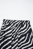 Black Zebra Striped Summer Wide Leg Pants