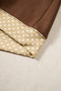Coffee Polka Dot Trim High Neck BLESSED Letter Graphic Baggy Sweatshirt
